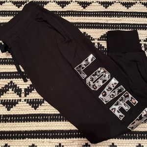 VS Pink Sequin Cheetah Sweatpants